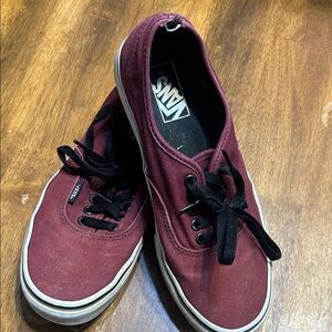 Vans Maroon Canvas Shoes with Black Laces